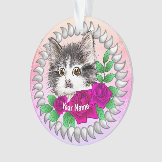 Roses Tuxedo Cat Ornament (Vorderseite)