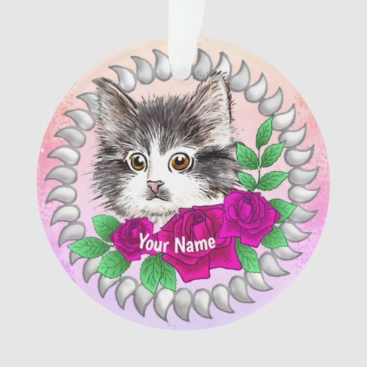 Roses Tuxedo Cat Ornament (Vorderseite)