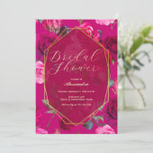 Roses über Viva Magenta | BRAUTPARTY Einladung (Stehend Vorderseite)