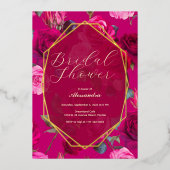 Roses über Viva Magenta | BRAUTPARTY Folieneinladung (Vorderseite)