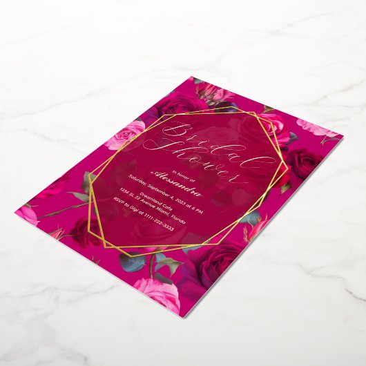 Roses über Viva Magenta | BRAUTPARTY Folieneinladung (Gedreht)