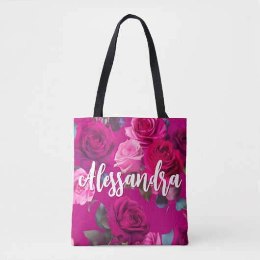 Roses über Viva Magenta | Romantik Tasche (Vorderseite)