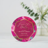 Roses über Viva Magenta | SAVE THE DATE Einladung (Stehend Vorderseite)