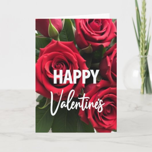 Roses Valentines Happy Card Karte (Vorderseite)