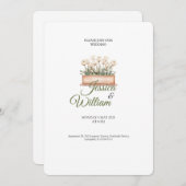 roses vase elegant wedding invitation einladung (Vorne/Hinten)