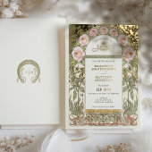 Roses Vintage Hochzeit Jugendstil Folieneinladung