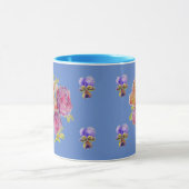 Roses Violet Blue Rose Shabby Wasserfarbe Tasse (Zentrum)