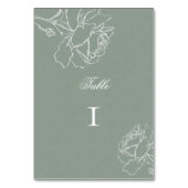 Roses Vow Sage Green Modern Classic Formal Wedding Tischnummer (Rückseite)