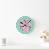 Roses Wall Clock Runde Wanduhr (Zuhause)