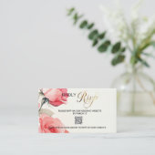 Roses Wedding Einladende RSVP-Karte Visitenkarte (Stehend Vorderseite)