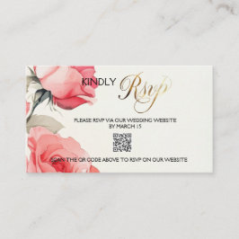 Roses Wedding Einladende RSVP-Karte Visitenkarte