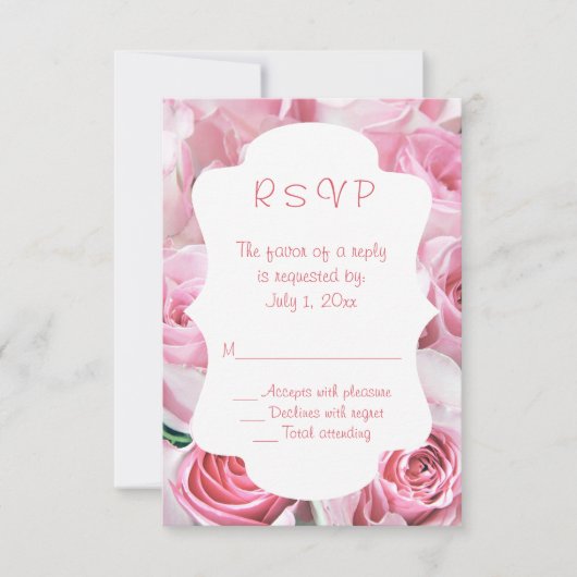 Roses Wedding RSVP Cards (Vorderseite)