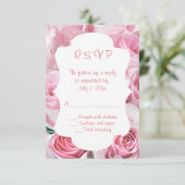 Roses Wedding RSVP Cards (Stehend Vorderseite)