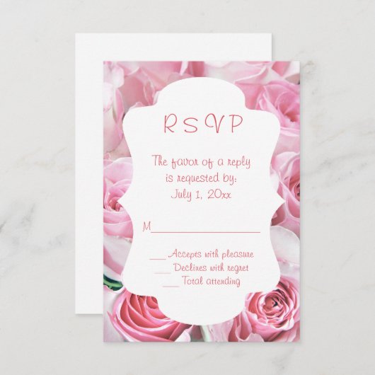 Roses Wedding RSVP Cards (Vorne/Hinten)