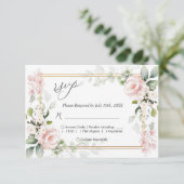 Roses Wedding RSVP Replikkarte Karte (Stehend Vorderseite)