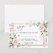 Roses Wedding RSVP Replikkarte Karte (Vorne/Hinten)
