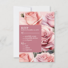 Roses Wedding RSVP Response Card