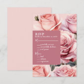 Roses Wedding RSVP Response Card Karte (Vorne/Hinten)