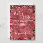 Roses Wedding Summer Floral Elegante Einladung (Vorderseite)