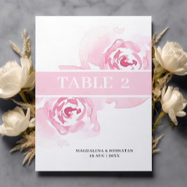 Roses Wedding Tischnummer Card