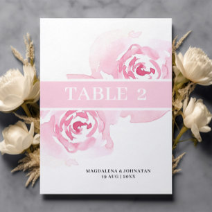 Roses Wedding Tischnummer Card