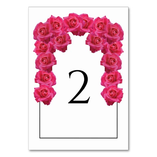 Roses Wedding Tischnummer Card (Rückseite)