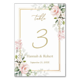 Roses Wedding Tischnummer Card