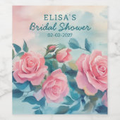 Roses Wedding Verlobung Brautparty CUSTOM Weinetikett (Einzelnes Label)