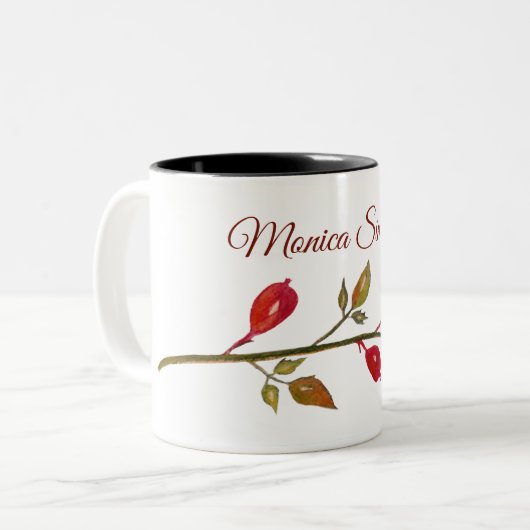Roseship Herbst Botanische Tasse (Vorderseite Links)