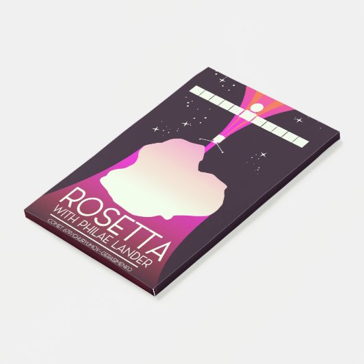 Rosetta & Philae Lander Space Art. Post-it Klebezettel (angewinkelt)