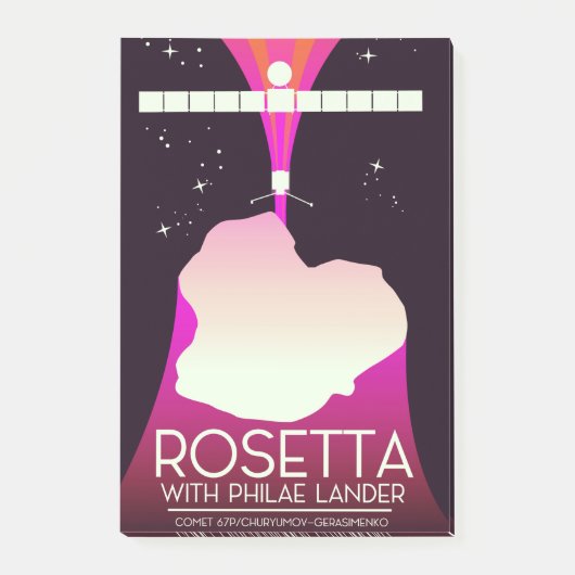Rosetta & Philae Lander Space Art. Post-it Klebezettel (Vorderseite)