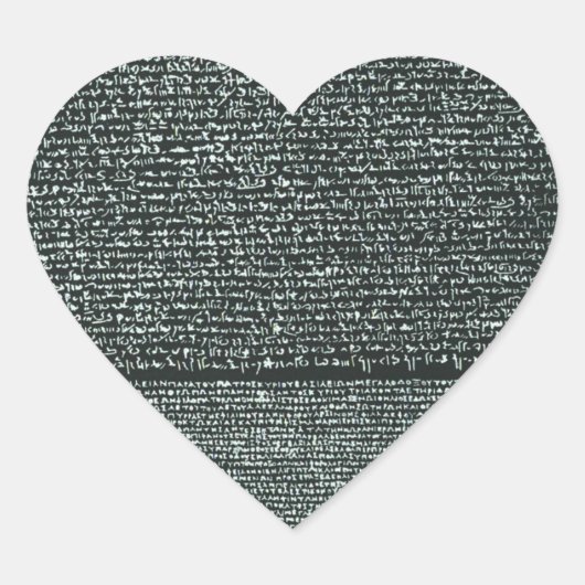 Rosetta Stone Alte ägyptische Hieroglyphen Herz-Aufkleber (Vorderseite)