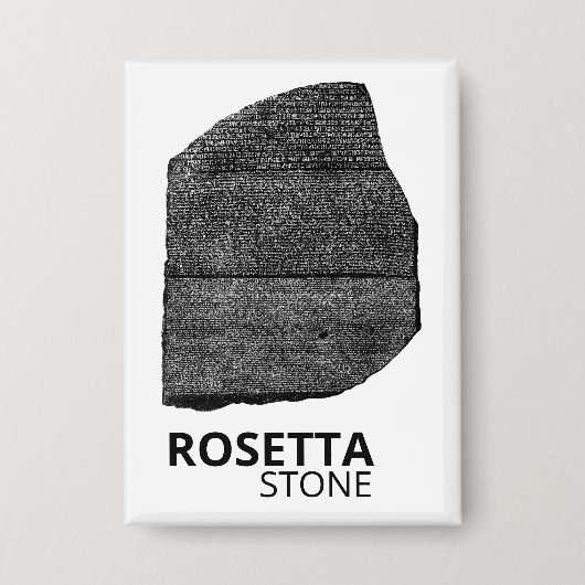 Rosetta Stone: Hieroglyphe Sprache des alten Ägypt Button (Vorderseite)