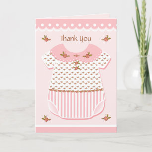 Rosette Baby Romper Dankeskarte
