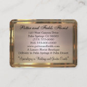 Rosette-elegantes berufliches mit Blumengold Visitenkarte (Rückseite)