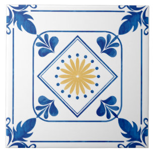 Rosette (Gelb) Keramik Fliese