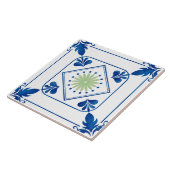 Rosette (grün) Keramik Tile Fliese (Seite)