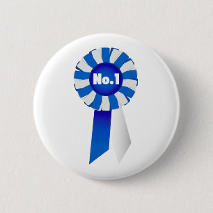 Rosette im Blauem und Knopf-Abzeichen Weiß-Nr. 1 Button