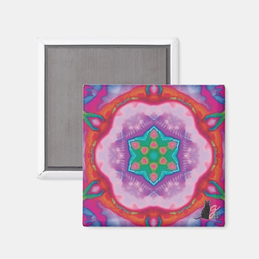 Rosette Kaleidoscope Magnet (Vorderseite/Rückseite)