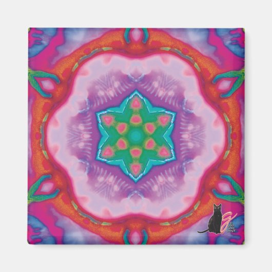 Rosette Kaleidoscope Magnet (Vorne)