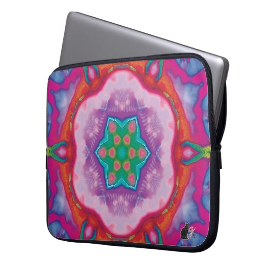 Rosette Kaleidoskop Laptop Sleeve (Vorderseite Links)