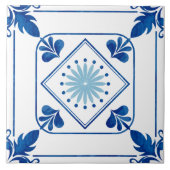 Rosette (Light Blue) Keramik Tile Fliese (Vorderseite)