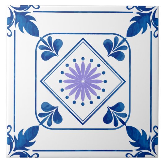 Rosette (Lilac) Keramik Tile Fliese (Vorderseite)