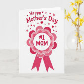 Rosette Muttertag Nummer Eins Mama Karte (Gelbe Blume)