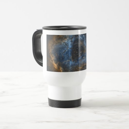 Rosette Nebula Travel Mug von Eric Dreher Reisebecher (Vorderseite Links)