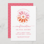 Rosette, rosa Bestätigung Einladung (Vorne/Hinten)