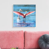 Rosette Spoonbill 12" x 12" Wrapped Canvas Leinwanddruck (Insitu (Wohnzimmer))