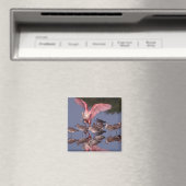 Rosette Spoonbill mit Willenskraft in flachem Wass Magnet (In Situ (Geschirrspüler))