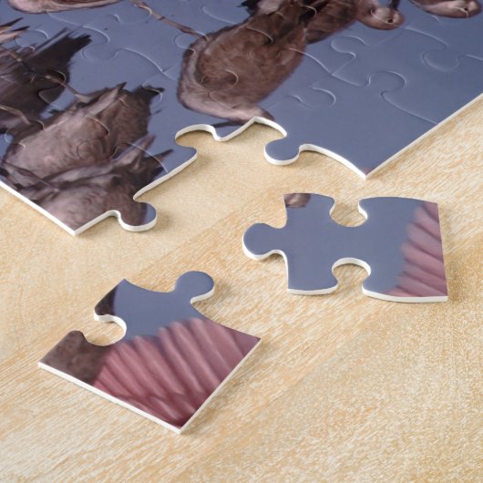 Rosette Spoonbill mit Willenskraft in flachem Wass Puzzle (Seite)