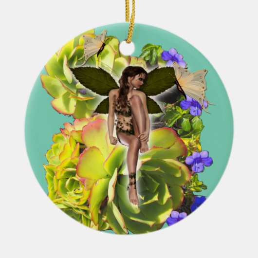 Rosette Succulent Besucher Keramik Ornament (Vorne)